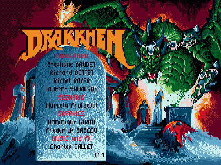 Drakkhen title screen for Amiga
